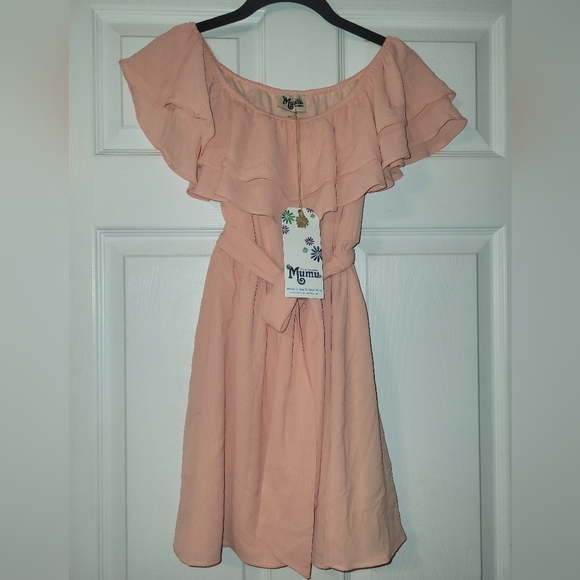 Show Me Your Mumu Ruffle Dress‎ Size X Small Peach - Picture 1 of 8